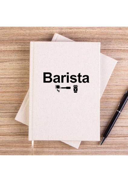 Barista Krem Çizgisiz Kanvas Defter Çizgisiz