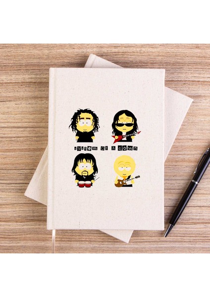 System Of A Down Cartoon Çizgisiz Kanvas Defter Çizgisiz