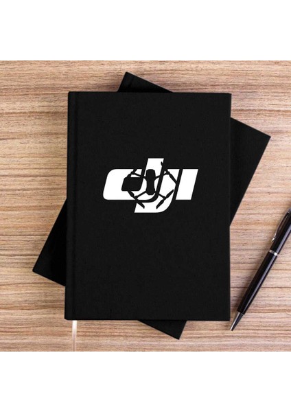 Dj Logo Silüet Siyah Çizgisiz Kanvas Defter Çizgisiz