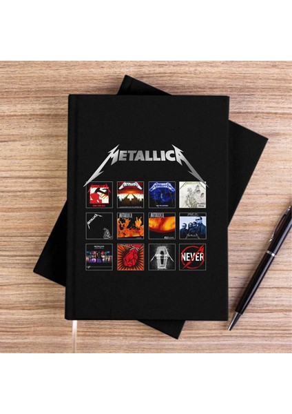 Metallica Album Covers Siyah Kanvas Defter Çizgisiz