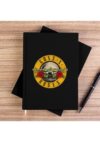 Guns N Roses Siyah Kanvas Defter Çizgisiz
