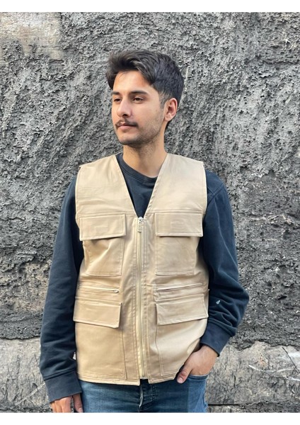 Erkek Yazlık Keten Kumaş Avcı Yelek Çok Cepli 7 Cep Beden Tablosuna Göre Sipariş Veriniz.