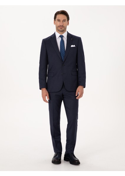 Erkek Lacivert Slim Fit Kumaş Pantolon 50310020-VR033