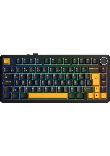 F75 Siyah Rgb %75 Tkl Graywood V4 Switch Kablolu/kablosuz Mekanik Oyuncu Klavyesi Outlet