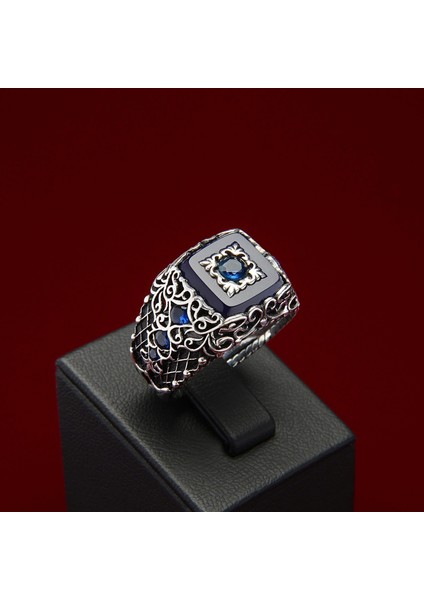 730 Safir Zirkon Gümüş Yüzük modelleri