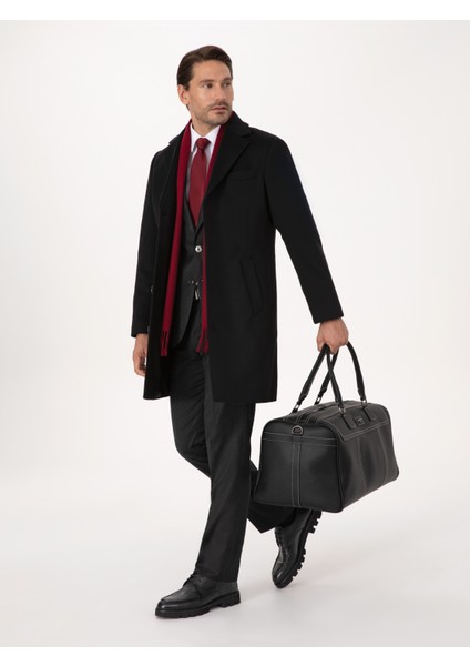 Erkek Siyah Slim Fit Palto 50314889-VR046 fırsatları