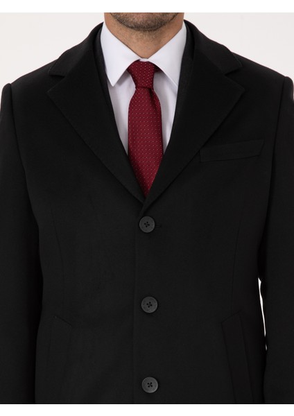 Erkek Siyah Slim Fit Palto 50314889-VR046