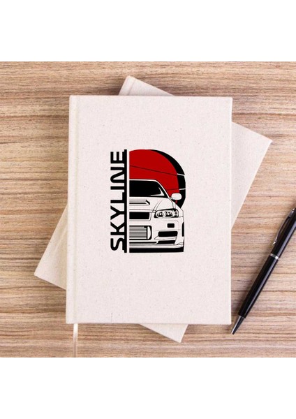 Skyline Krem Çizgisiz Kanvas Defter Çizgisiz