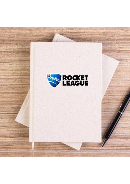 Rocket League Logo Krem Çizgisiz Kanvas Defter Çizgisiz