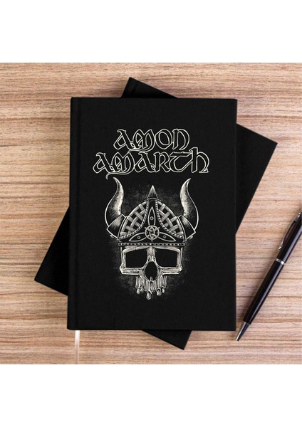 Amon Amath Viking Siyah Kanvas Defter Çizgisiz