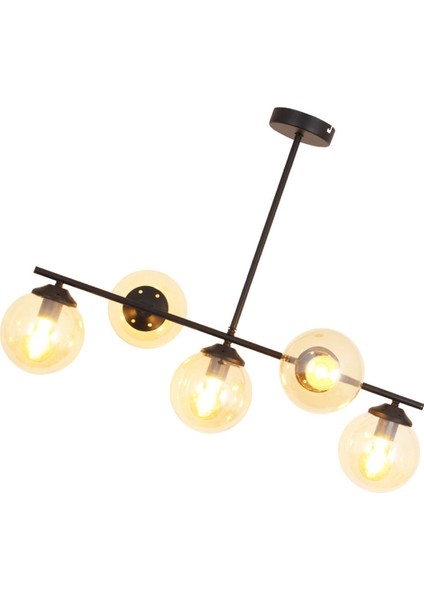 Modena 5 Li Siyah Avize-Bal Camlı Dekoratif Tasarım Yatak Odası Mutfak Salon Avize fırsatları