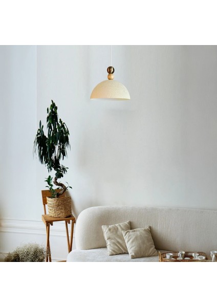 Yimpi Dokulu Açık Krem Büyük Eskitme Boncuk Avize Tekli Sarkıt Salon Mutfak Dekoratif Aydınlatma fırsatları