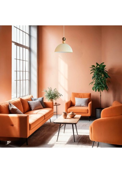 Yimpi Dokulu Açık Krem Büyük Eskitme Boncuk Avize Tekli Sarkıt Salon Mutfak Dekoratif Aydınlatma indirimleri