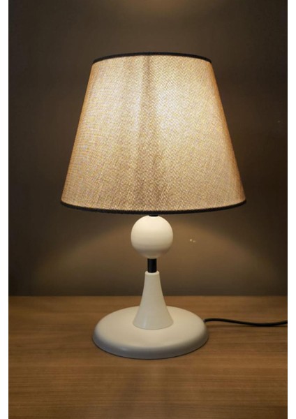 Maya Beyaz Ayaklı Abajur Masa Lambası Açık Kahve Şapka Salon Yatak Odası Abajur fiyatları