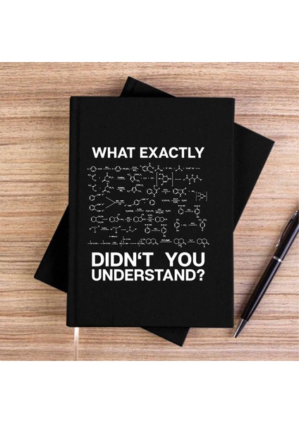 Kimyager Formül Siyah Kanvas Defter Çizgisiz