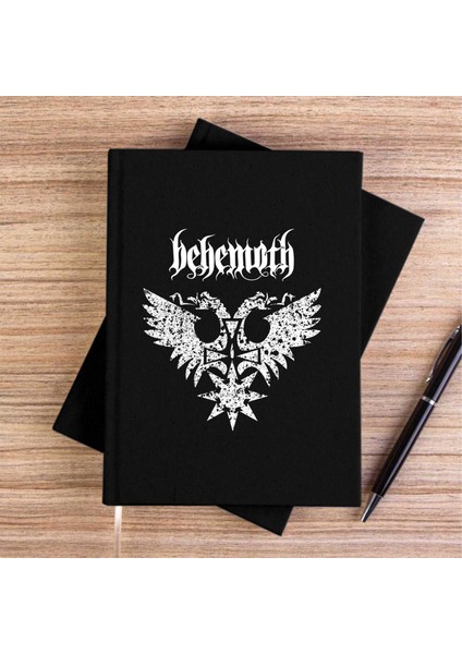 Behemoth Logo Siyah Kanvas Defter Çizgisiz