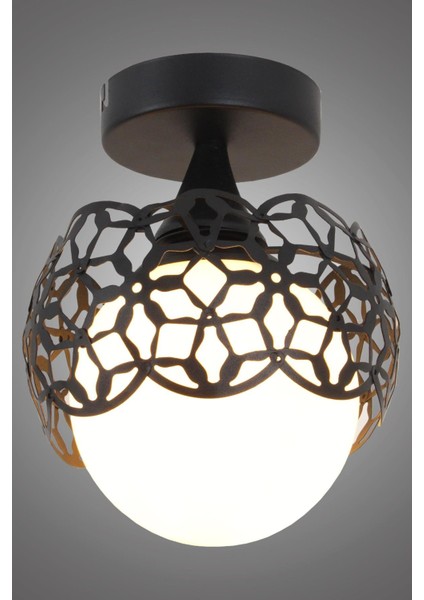 Alonso Tekli Siyah Avize Beyaz Cam Dekoratif Tasarım Modern Yatak Odası Salon Hol Mutfak Avize fiyatları