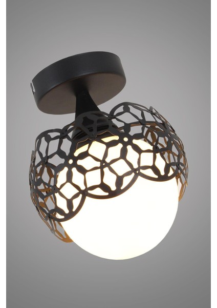 Alonso Tekli Siyah Avize Beyaz Cam Dekoratif Tasarım Modern Yatak Odası Salon Hol Mutfak Avize modelleri