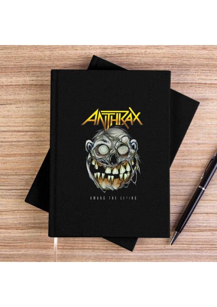 Anthrax Amung The Living Siyah Çizgisiz Kanvas Defter Çizgisiz
