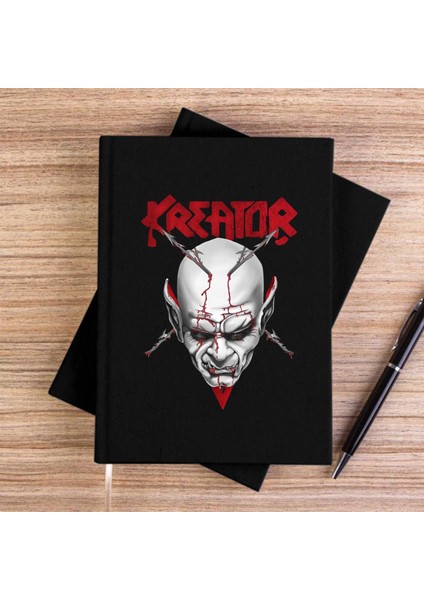 Kreator Siluet Logo Siyah Çizgisiz Kanvas Defter Çizgisiz