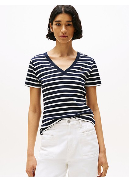 V Yaka Kadınt-Shirt