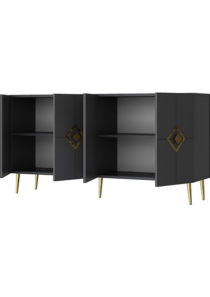 Robberdd (KB150) Lazer Desenli Konsol Antrasit-Altın fiyatları