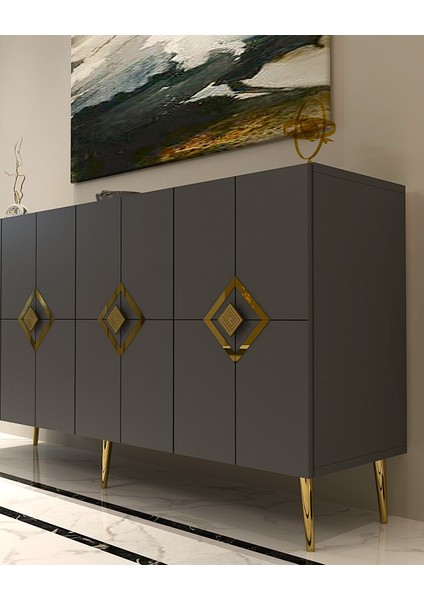 Robberdd (KB150) Lazer Desenli Konsol Antrasit-Altın indirimleri