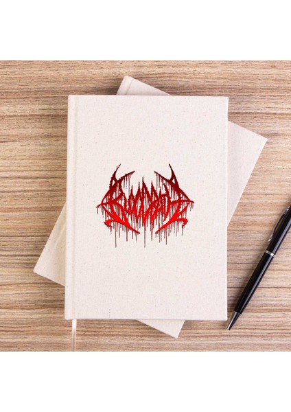 Bloodbath Logo Red Çizgisiz Kanvas Defter Çizgisiz