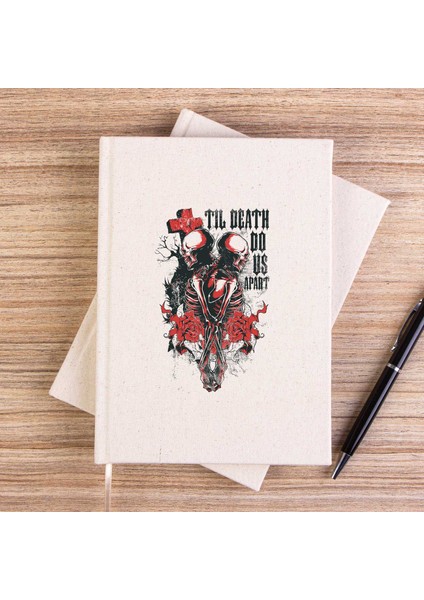 Red Death Skull Çizgisiz Kanvas Defter Çizgisiz