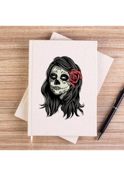 La Calavera Portre Çizgisiz Kanvas Defter Çizgisiz