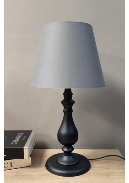 Asyo Siyah Ayaklı Abajur Masa Lambası Gri Şapka Salon Yatak Odası Abajur fiyatları