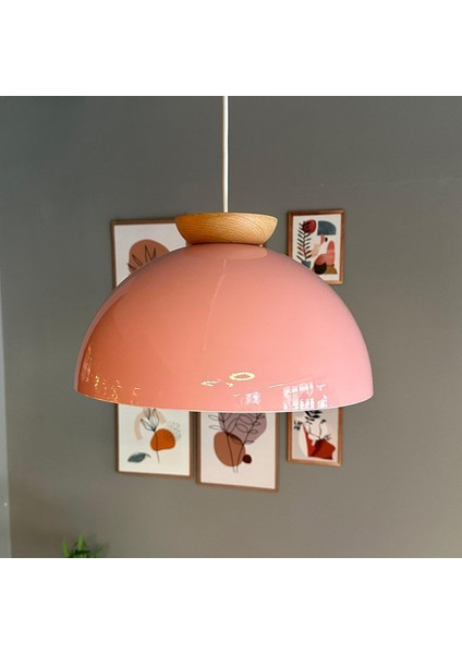 Yimpi Pembe Avize Ahşap Tekli Sarkıt Salon Kuaför Cafe Dekoratif Aydınlatma Pastane fiyatları