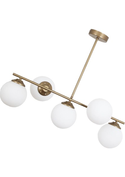 Modena 5 Li Eskitme Avize-Beyaz Camlı Dekoratif Tasarım Yatak Odası Mutfak Salon Avize modelleri