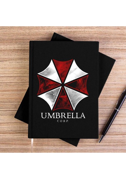 Resident Evil Umbrella Corp Siyah Kanvas Defter Çizgisiz