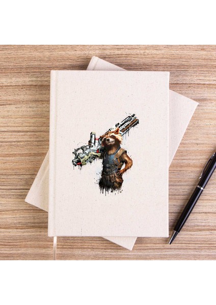 Rocket Raccoon Body Çizgisiz Kanvas Defter Çizgisiz