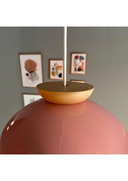 Yimpi Pembe Avize Ahşap Tekli Sarkıt Salon Kuaför Cafe Dekoratif Aydınlatma Pastane fırsatları