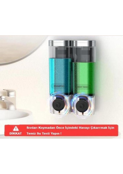 Duvara Monte 2 Bölmeli Sıvı Sabun ve Şampuan Dispanseri – Sızdırmaz Tasarım modelleri