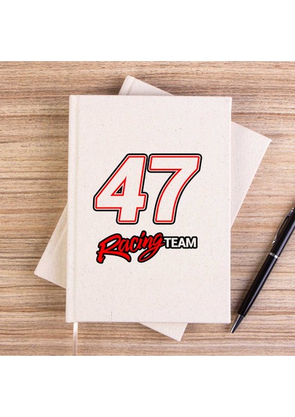 Moto 47 Racing Team Çizgisiz Kanvas Defter Çizgisiz