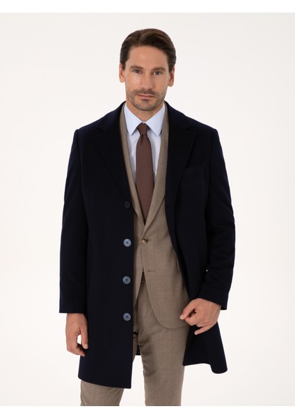 Erkek Lacivert Slim Fit Palto 50314889-VR033