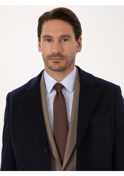 Erkek Lacivert Slim Fit Palto 50314889-VR033 fiyatları