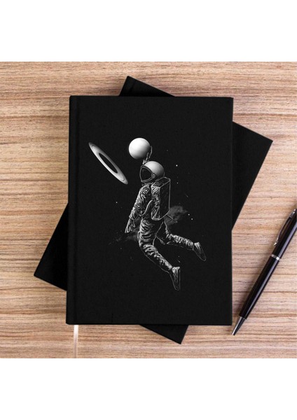Saturn Dunk Siyah Kanvas Defter Çizgisiz