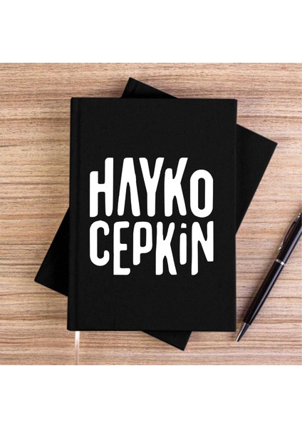Hayko Cepkin Text Siyah Kanvas Defter Çizgisiz