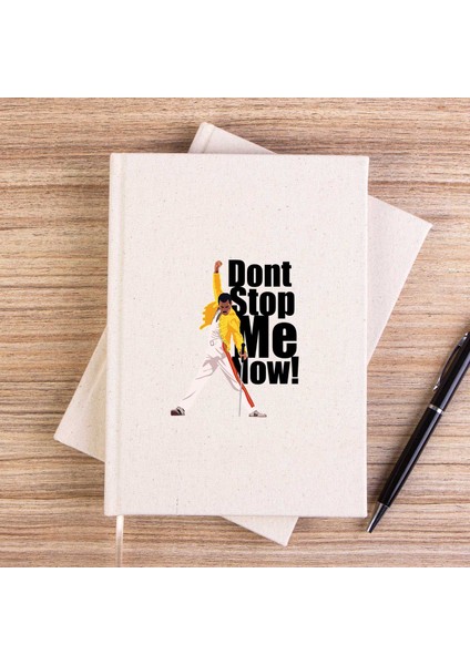 Queen Don't Stop Me Now Çizgisiz Kanvas Defter Çizgisiz