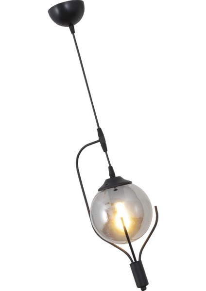 Pesto Tekli Siyah Avize-Füme Camlı Dekoratif Tasarım Yatak Odası Mutfak Salon Avize fiyatları