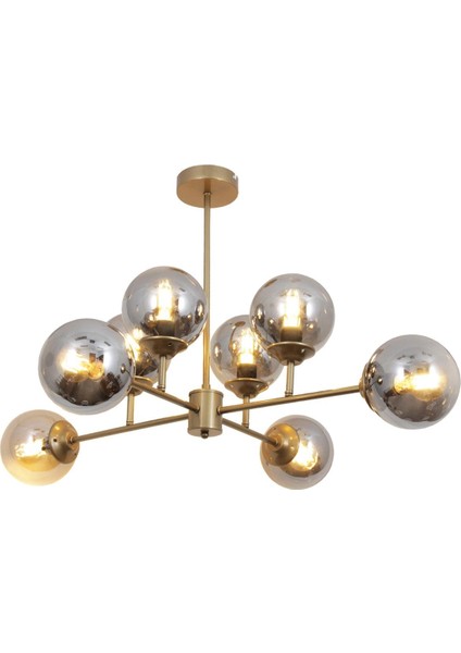 Nida 8 Li Eskitme Avize Füme Camlı Dekoratif Tasarım Yatak Odası Mutfak Salon Avize fiyatları