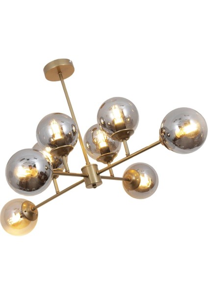 Nida 8 Li Eskitme Avize Füme Camlı Dekoratif Tasarım Yatak Odası Mutfak Salon Avize modelleri