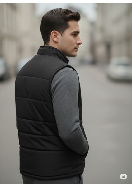 Erkek Içi Polarlı Siyah Yelek ,su Geçirmez 4 Cepli Yelek modelleri