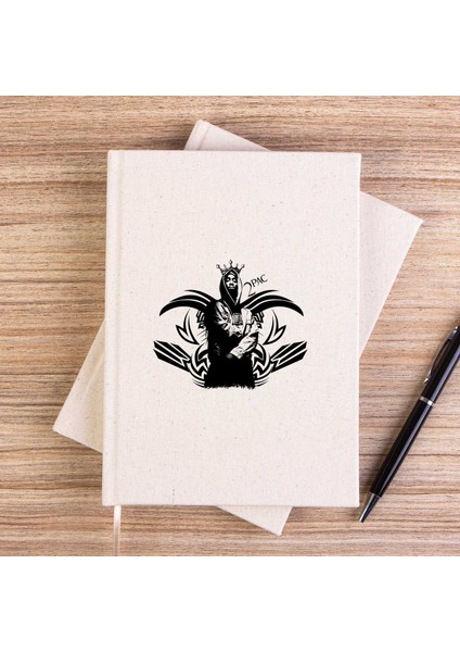 Tupac King Man Çizgisiz Kanvas Defter Çizgisiz