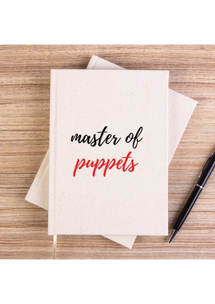 Metallica Master Of Puppets Text Çizgisiz Kanvas Defter Çizgisiz
