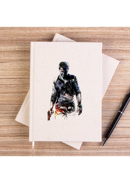 Uncharted 4 Nathan Drake Siluet Çizgisiz Kanvas Defter Çizgisiz